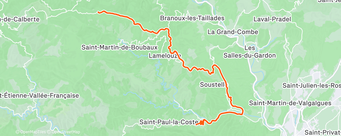 Map of the activity, Sortie vélo dans l'après-midi