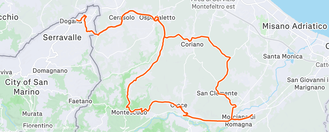 Map of the activity, Pedalata mattutina