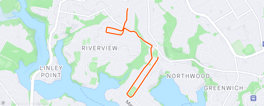 Map of the activity, Wednesday Afternoon Run - To Pick up the boy