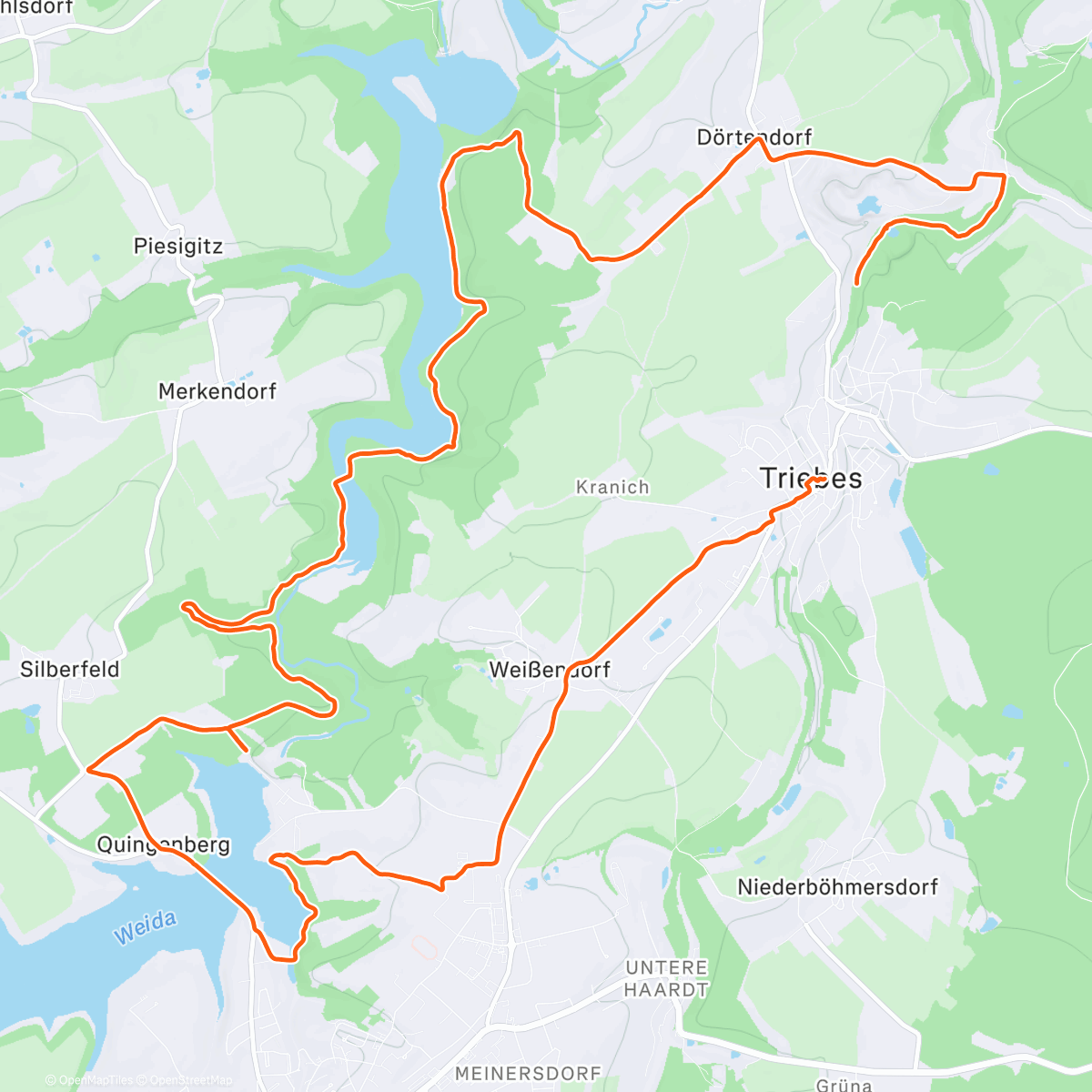 Map of the activity, Traillauf am Nachmittag