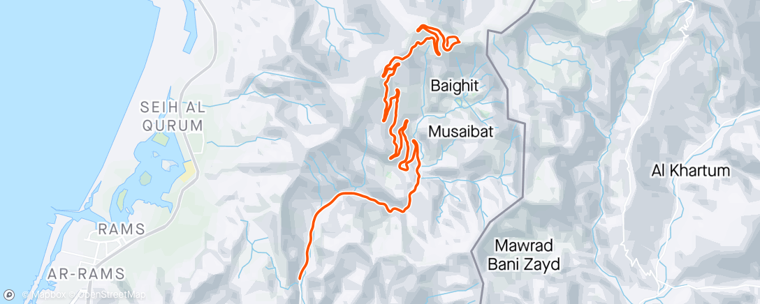 Mapa da atividade, Sortie vélo á رأس الخيمة شمال le 28-4-2024