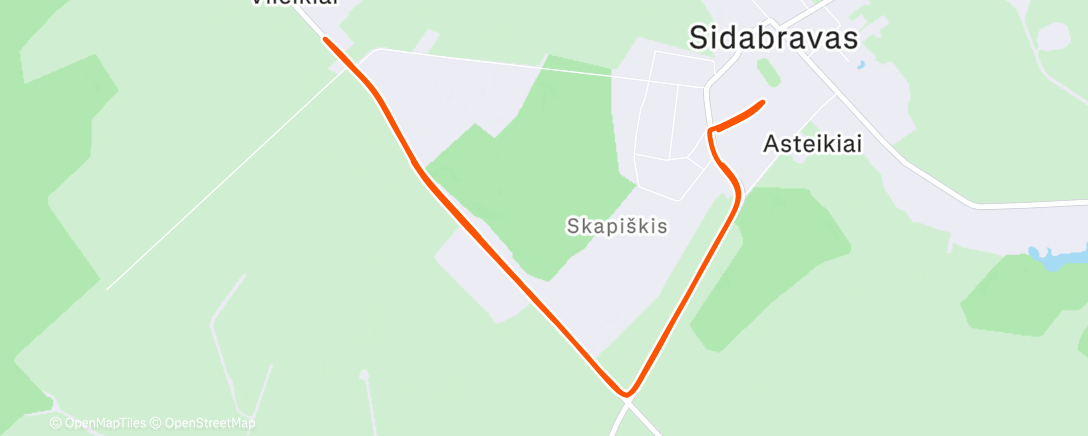 Map of the activity, Loose snow  with some clear patched