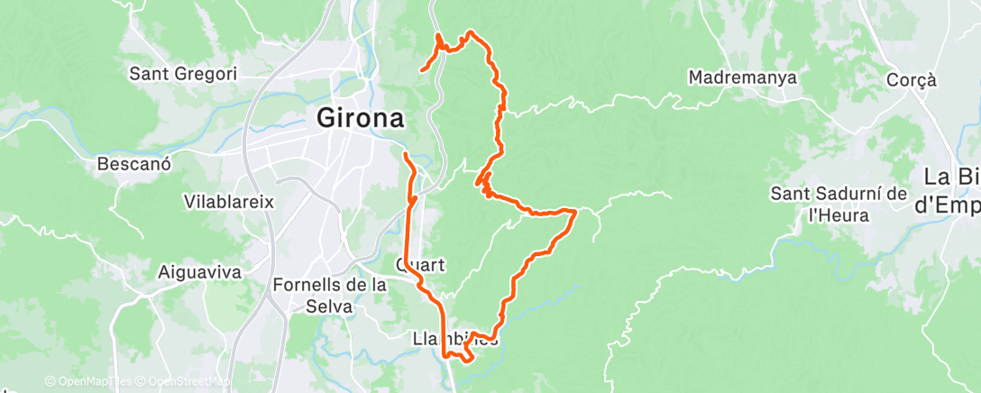 Map of the activity, Afternoon Ride