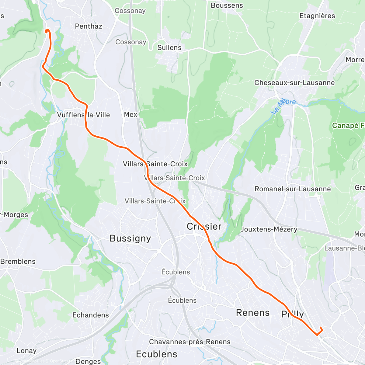 Map of the activity, Afternoon Ride