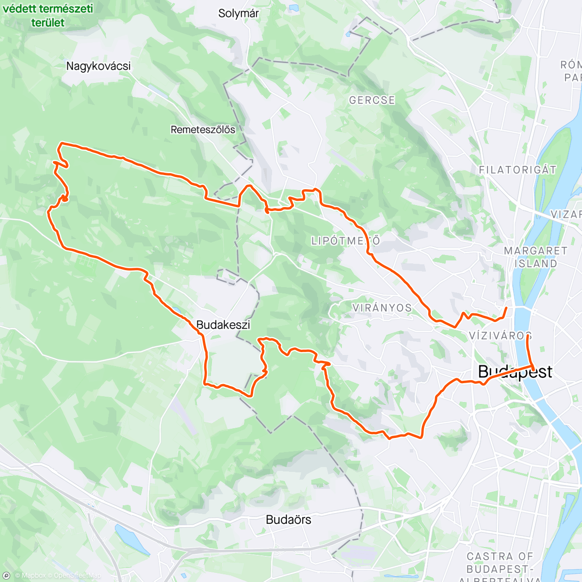 Map of the activity, Csergezán Kilátó - csacsi ret és Makkosmaria felol