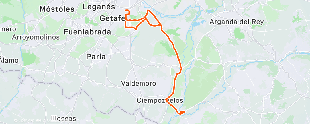 Map of the activity, Bicicleta por la mañana