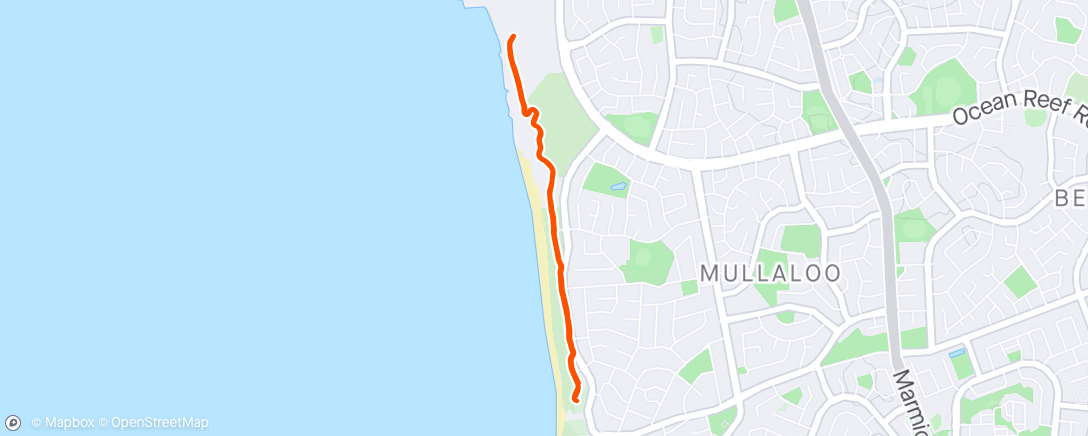 アクティビティ「Mullaloo tri run」の地図