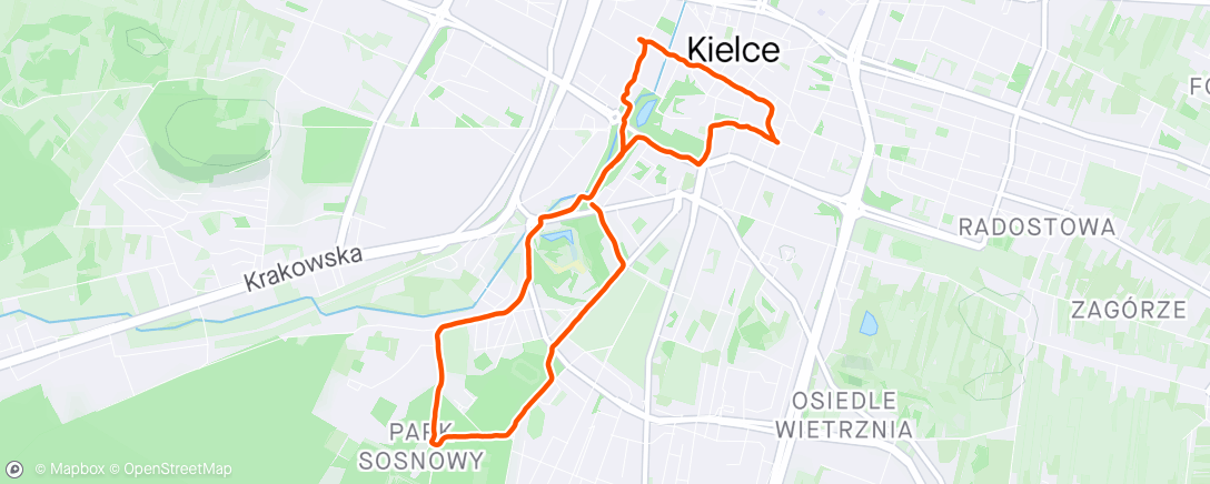 Map of the activity, Evening Walk + 🐕