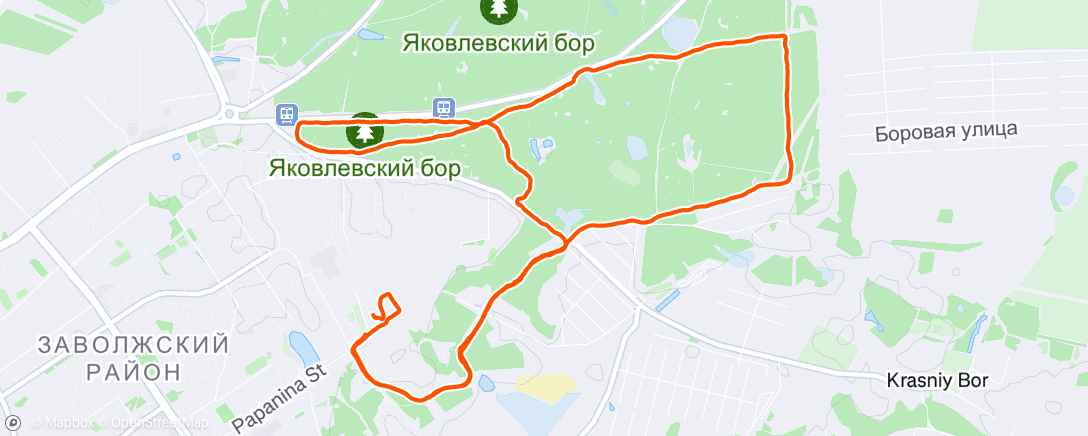 Map of the activity, Утренний забег