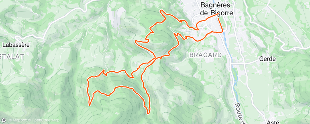 Map of the activity, Afternoon Trail Run