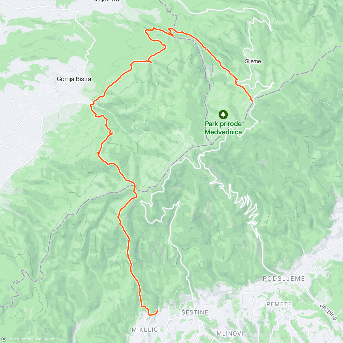 Map of the activity, Zagorje Republic Trail