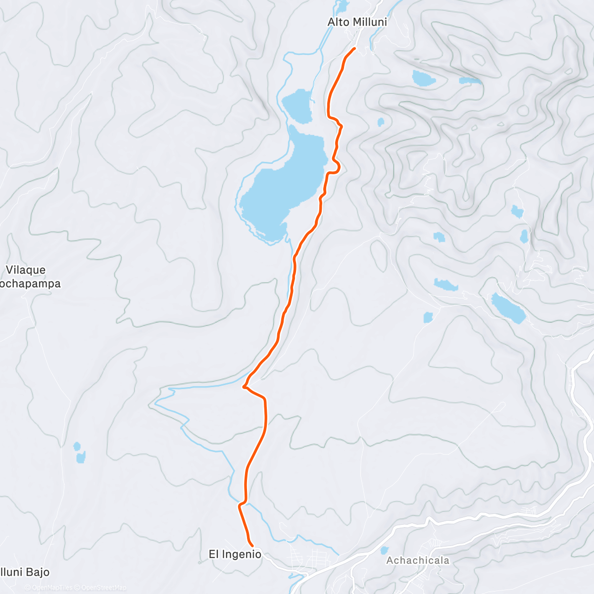 Map of the activity, ROUVY - Alto Milluni | Bolivia