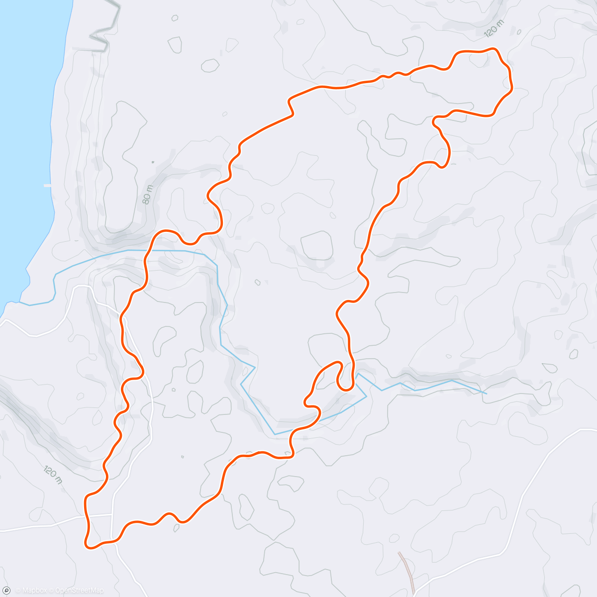 Mapa de la actividad, Zwift - Flatland Loop in Makuri Islands