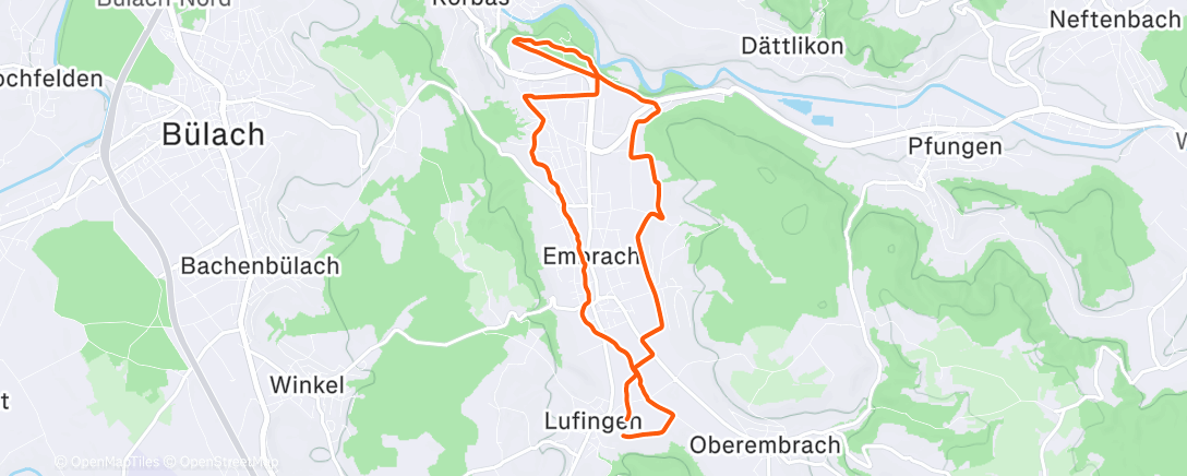 Map of the activity, Afternoon Run