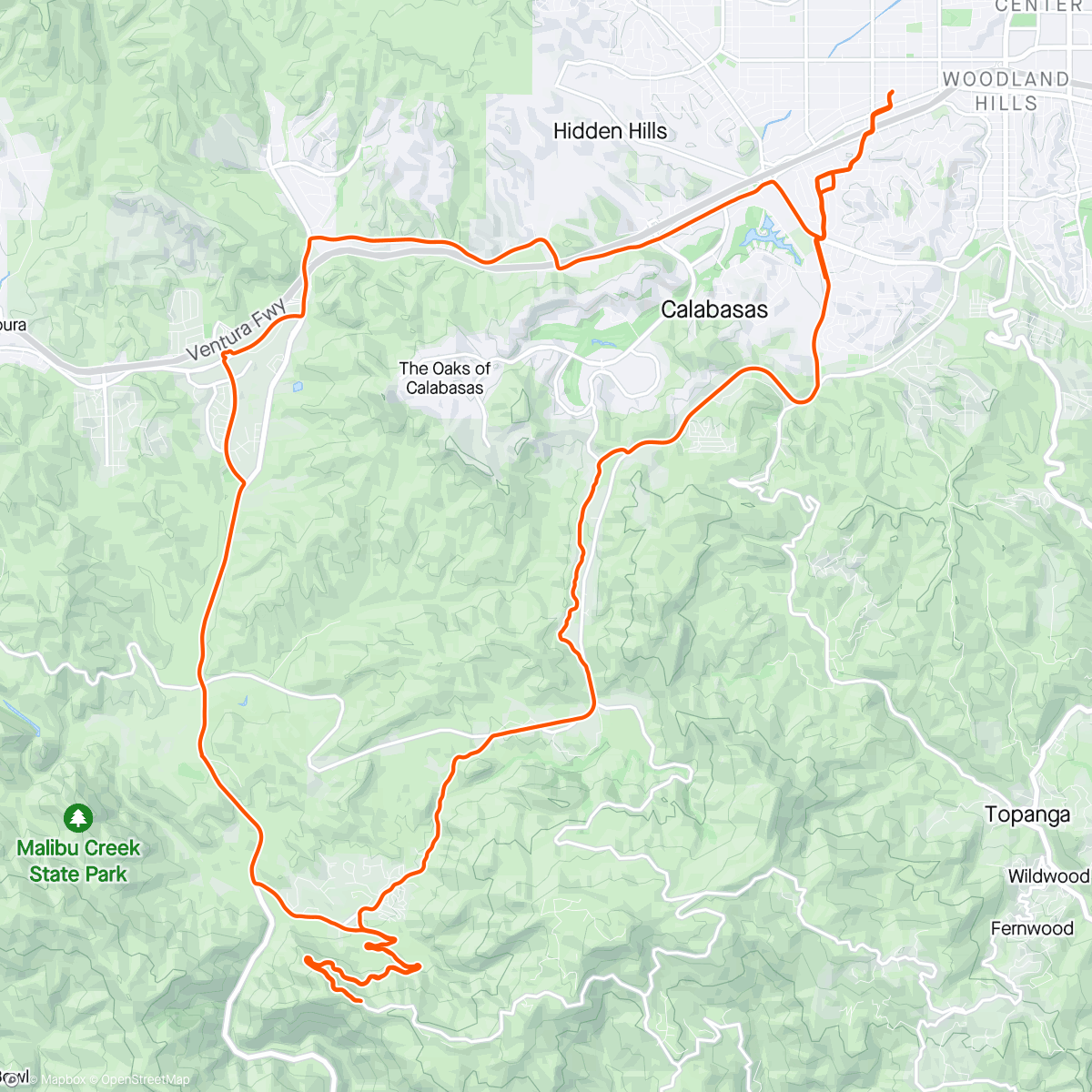 Map of the activity, Returned to the scene of the “crime” for 4x4 at 400-450, 4 min rest (coach said my day needed to be more painful)