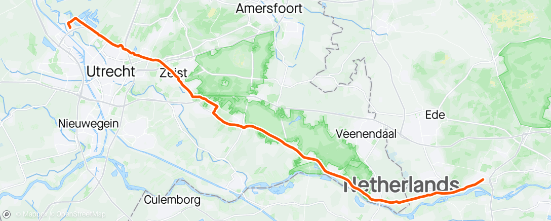 Map of the activity, Ochtend rit racefiets