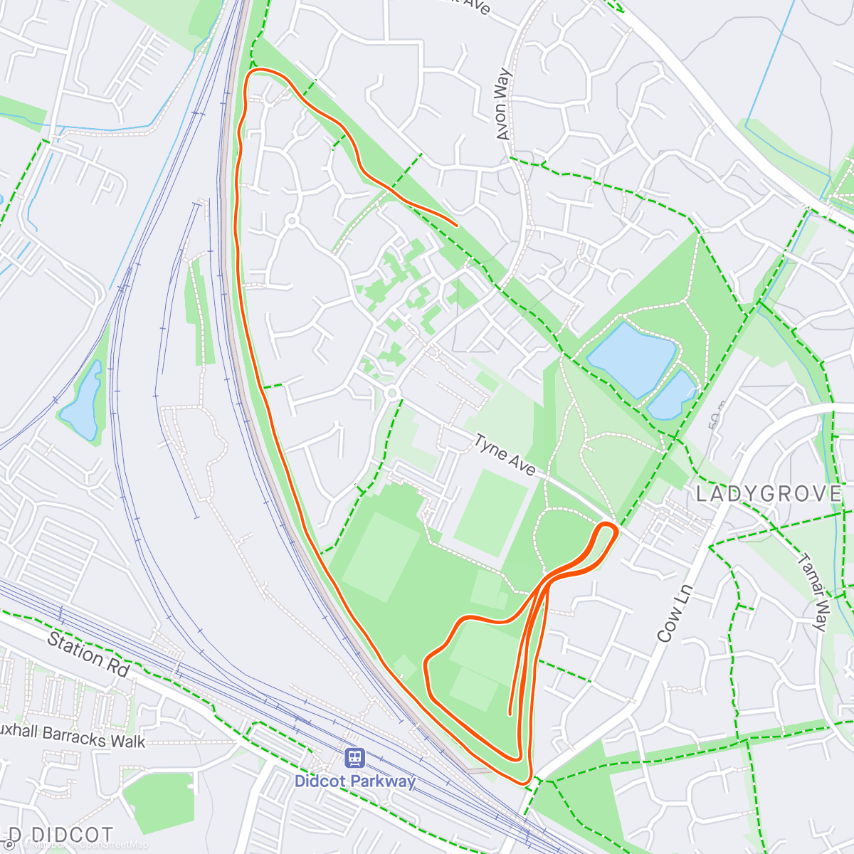 Map of the activity, Didcot parkrun