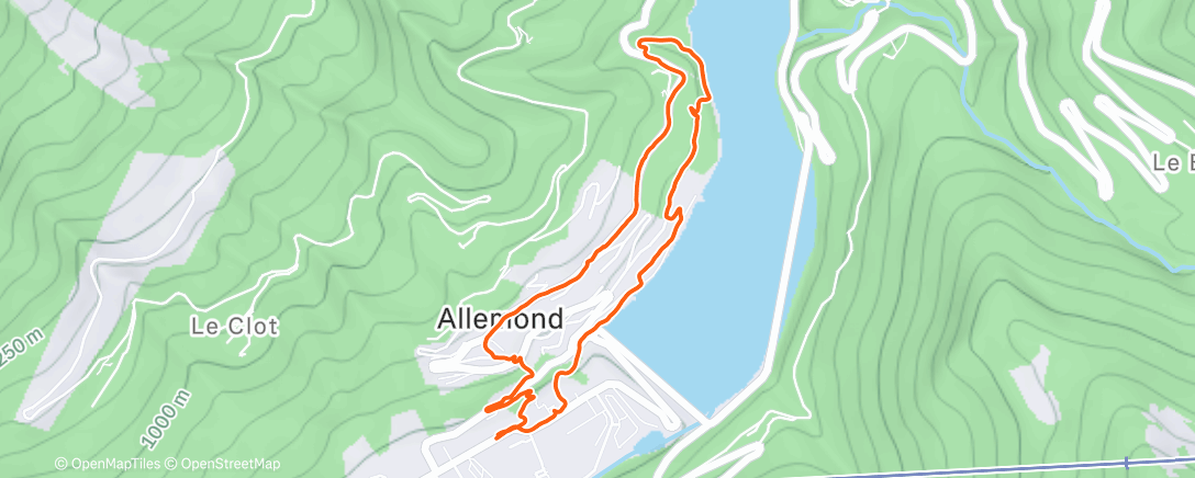 Map of the activity, P'tite boucle sympa sur Allemond city 🏠