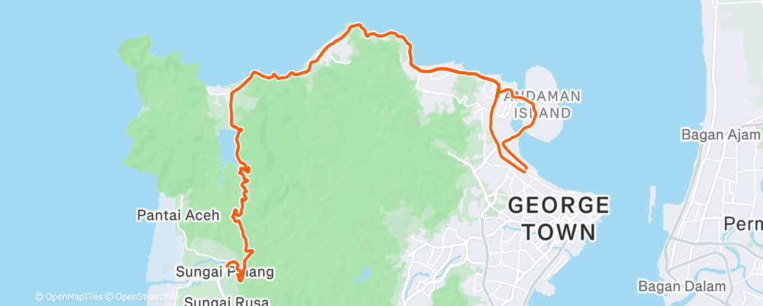 Map of the activity, whackin the 800 and riding reclaimed land