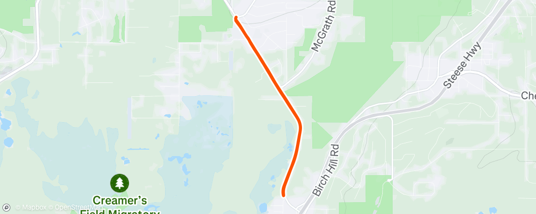 Map of the activity, Afternoon Run