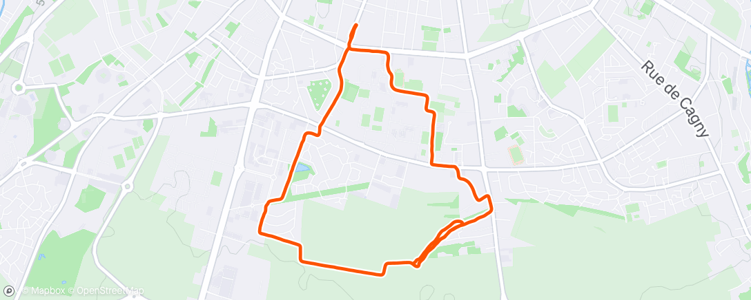 Map of the activity, Course à pied dans l'après-midi