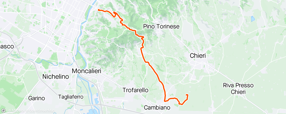 Carte de l'activité ⛅ Percorso da Chieri a Torino