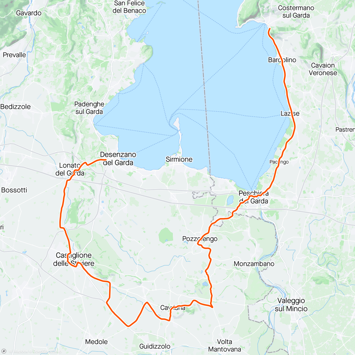 Map of the activity, Wilson at the Giro