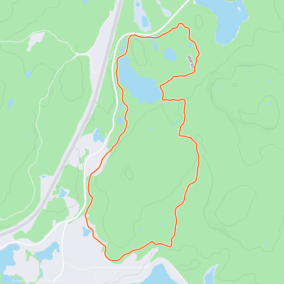 Map of the activity, Megan’s Birthday Ski