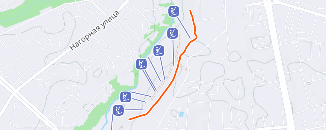 Map of the activity, Night Run