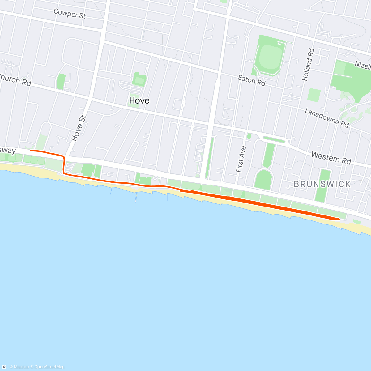 Map of the activity, Intervals along the prom
