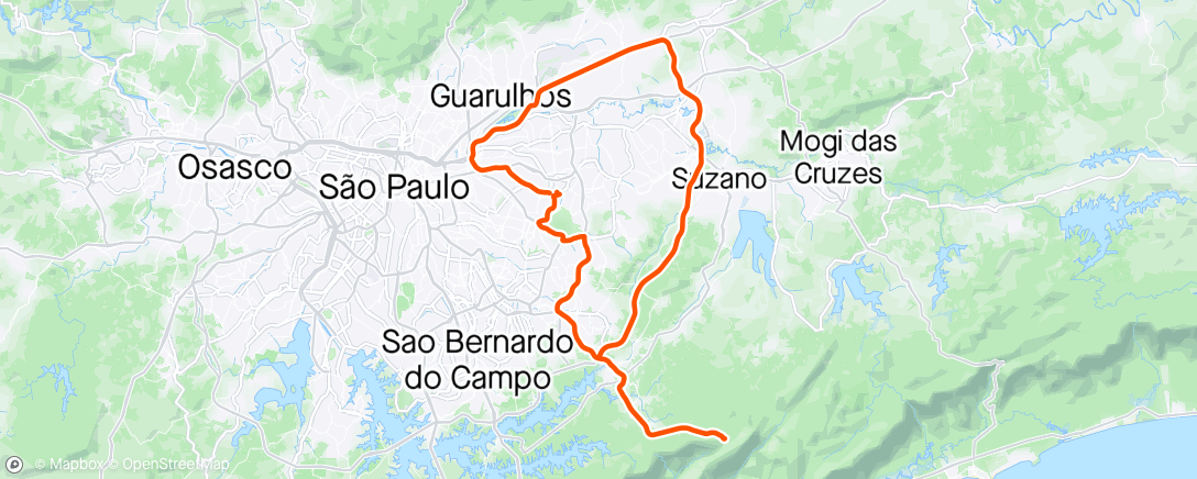 活动地图，Superação Team 
Paranapiacaba  via Airton Senna X Dutra Rodo Anel