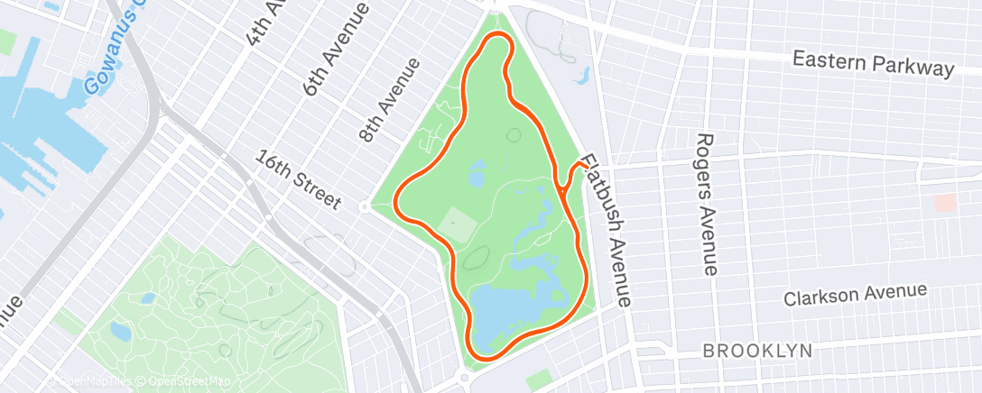 Map of the activity, Windy Prospect Park Ride 💨🥶
