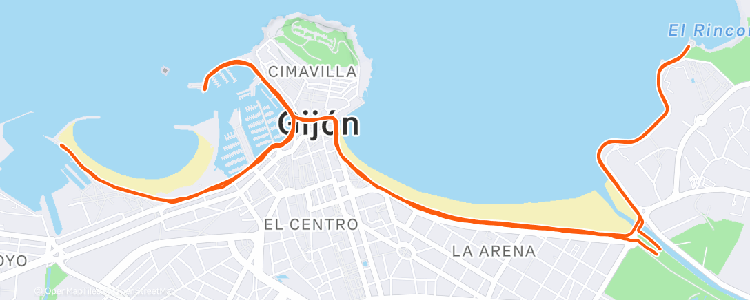 Map of the activity, Evening Run