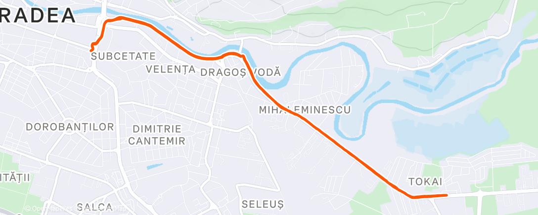 Map of the activity, Afternoon Run