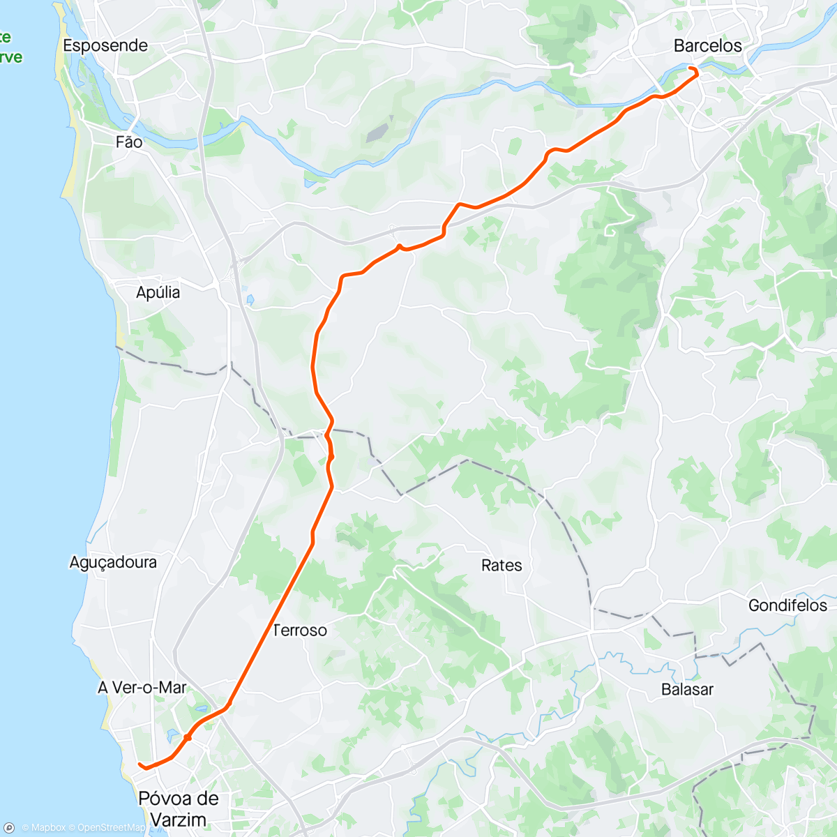 Map of the activity, Bate e volta a Barcelos, Porto.