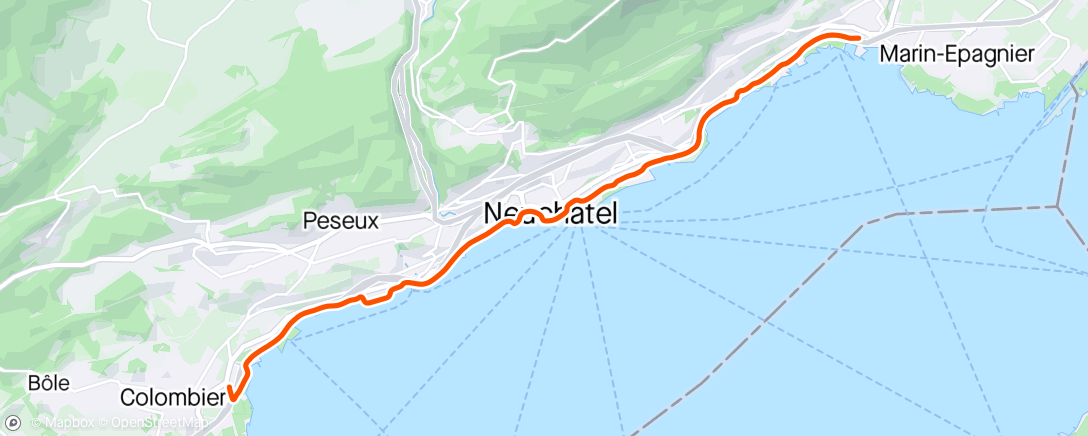 Map of the activity, Colombier - St-Blaise