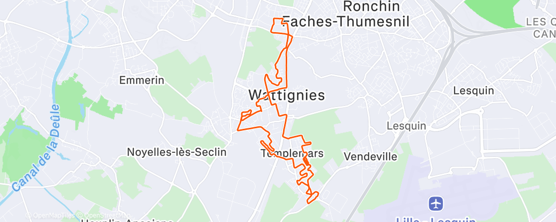 Карта физической активности (Sortie longue 1h35)