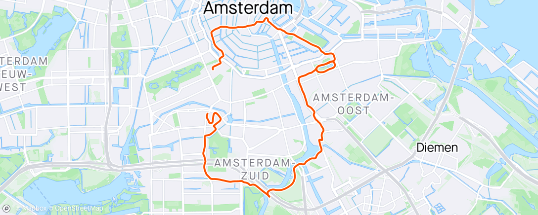 Map of the activity, Cruising around Amsterdam