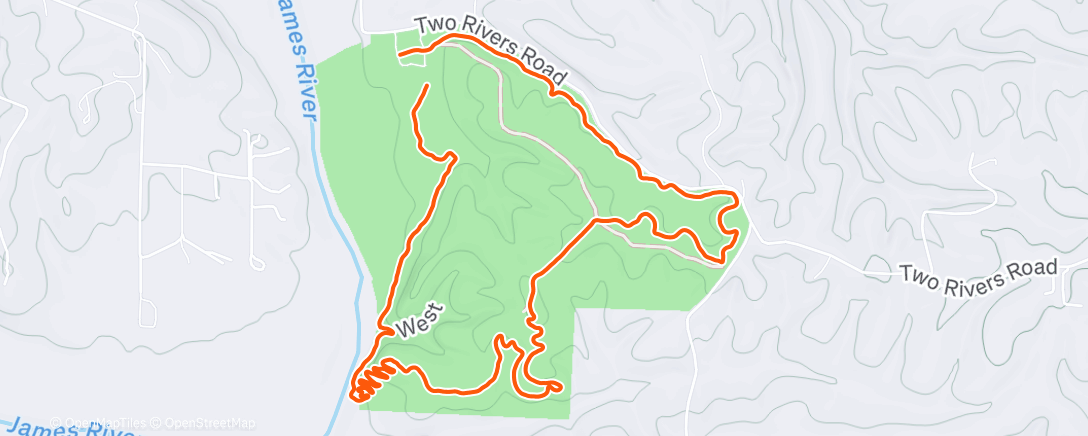 Map of the activity, Morning Trail Run