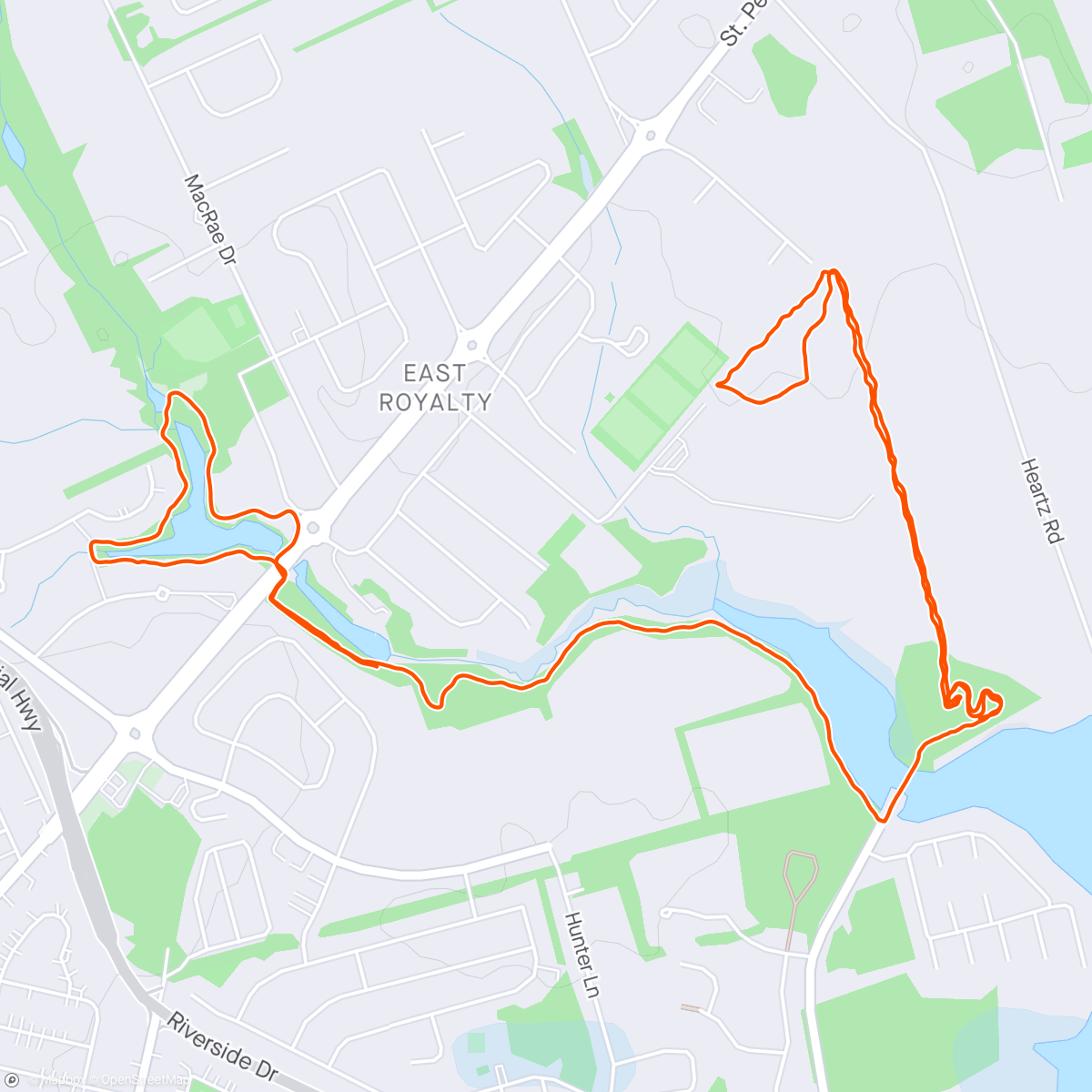 Map of the activity, Saturday plod