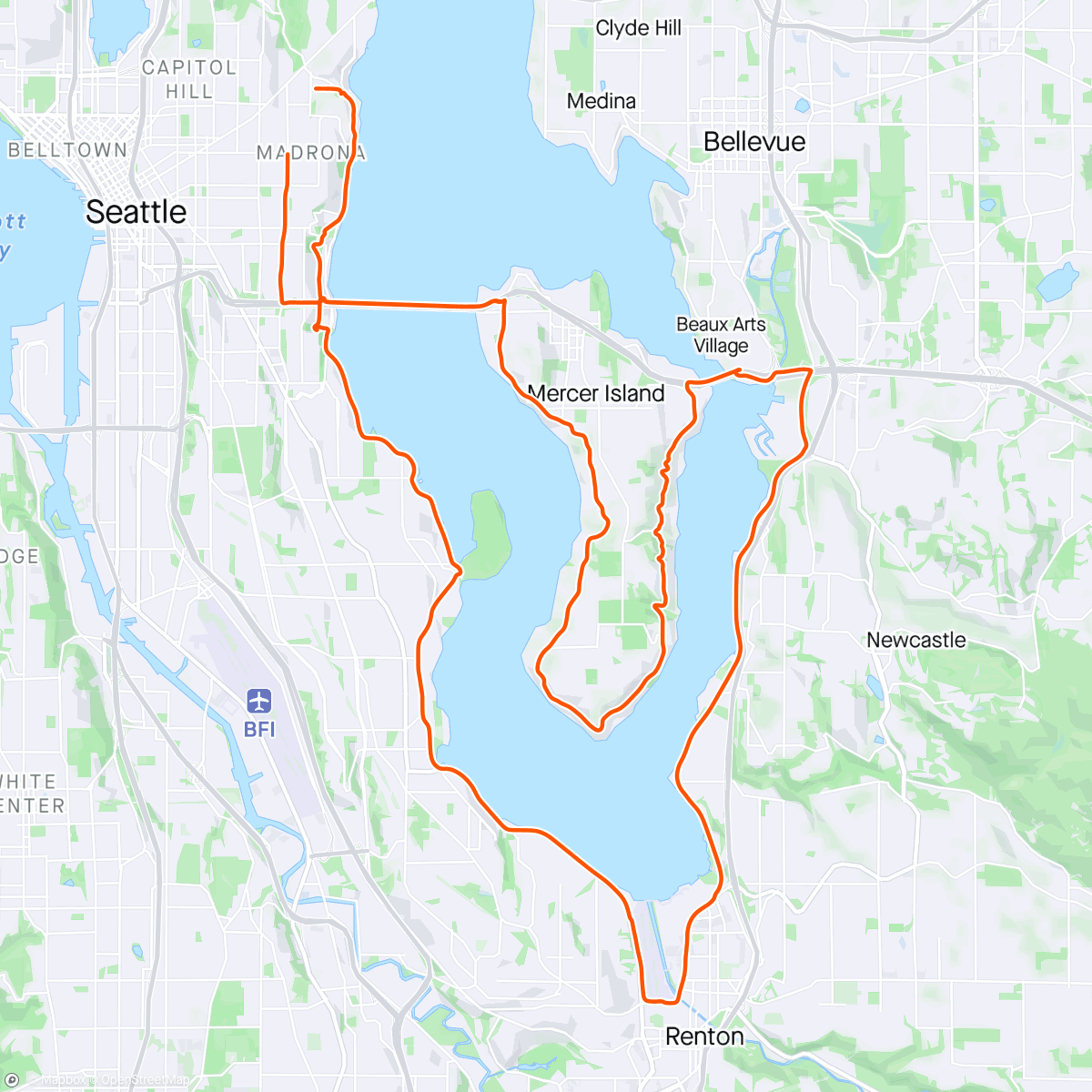 Map of the activity, Seattle Tri Group - Double SMILEs + commute