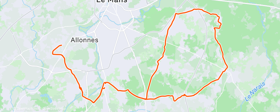 Карта физической активности (Sortie vélo dans l'après-midi)