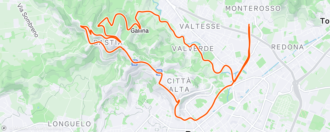 Map of the activity, Corsa mattutina