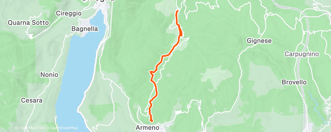 Map of the activity, Sessione di trail running mattutina