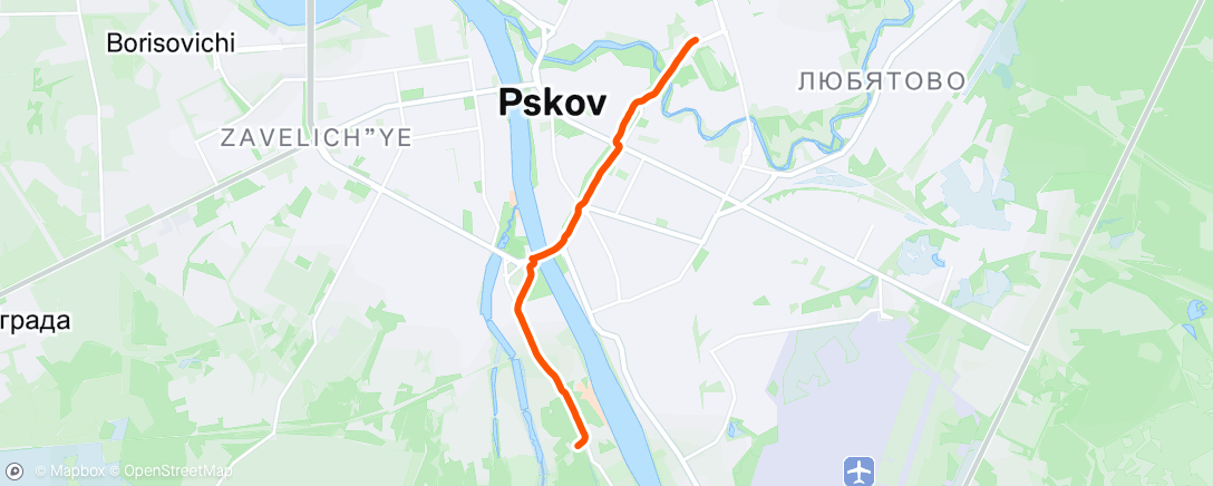 Map of the activity, пробежка за 600