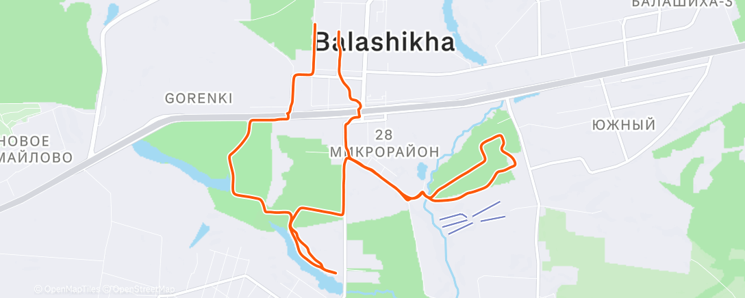 Map of the activity, Утренняя прогулка