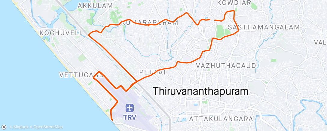 Map of the activity, Evening ride 🚴