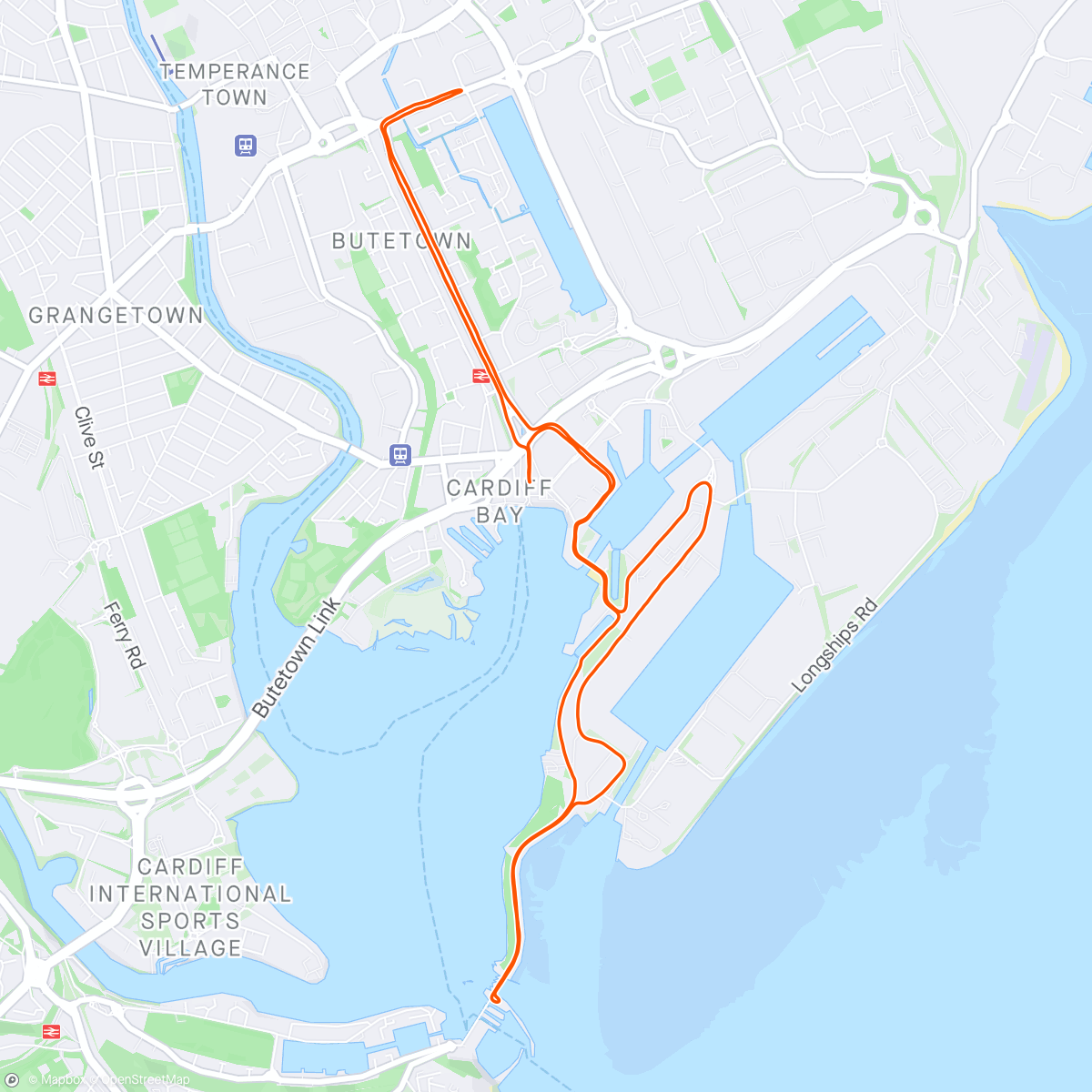 アクティビティ「Cardiff bay 10km」の地図