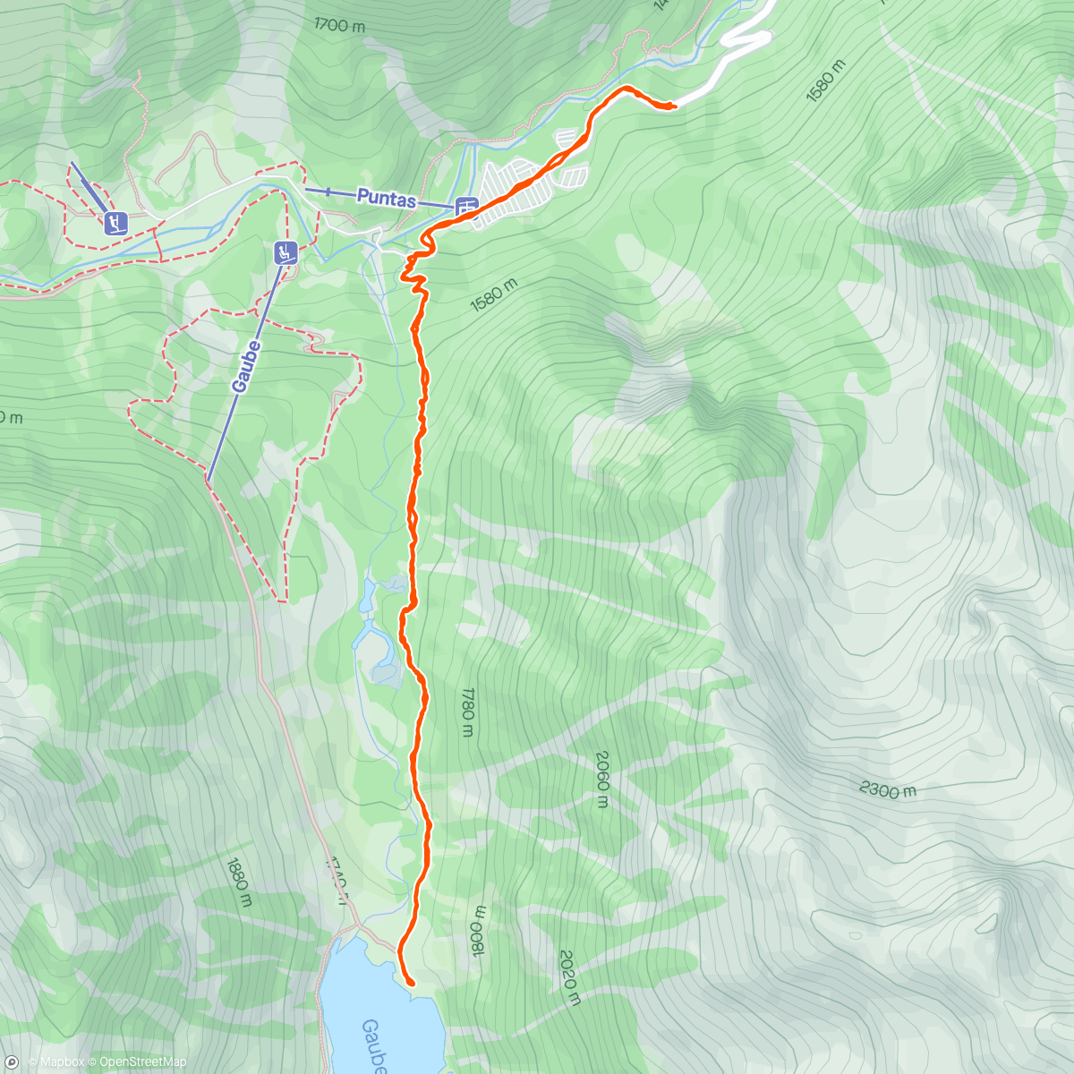 Map of the activity, Lac de Gaube à la fraîche