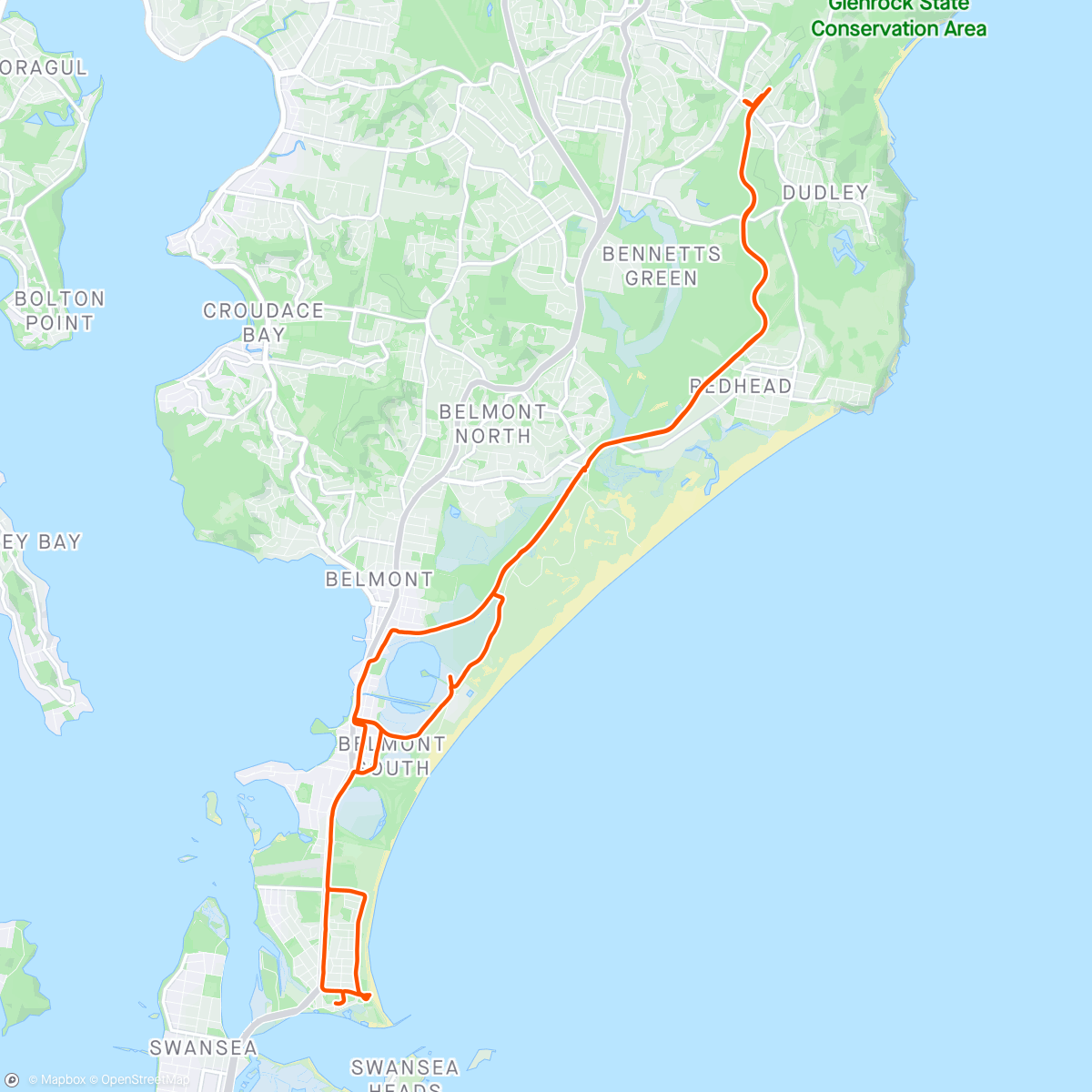 Map of the activity, Fernleigh Rail Trail